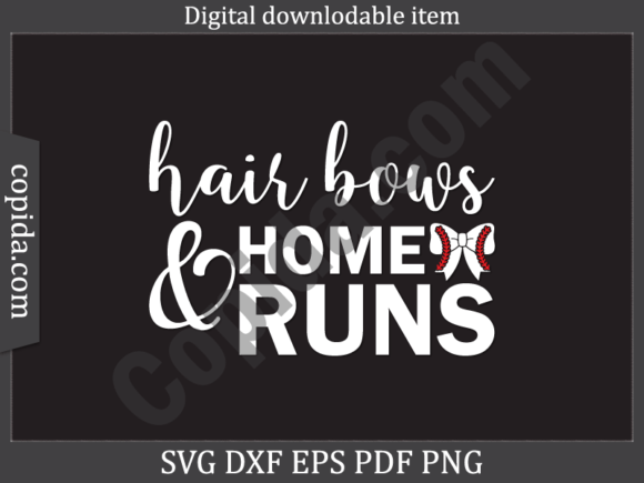 Download Hair Bows &amp; Home Run Svg Printable File - Print Collection