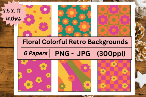 Download Floral Colorful Retro Backgrounds - Premium Resources