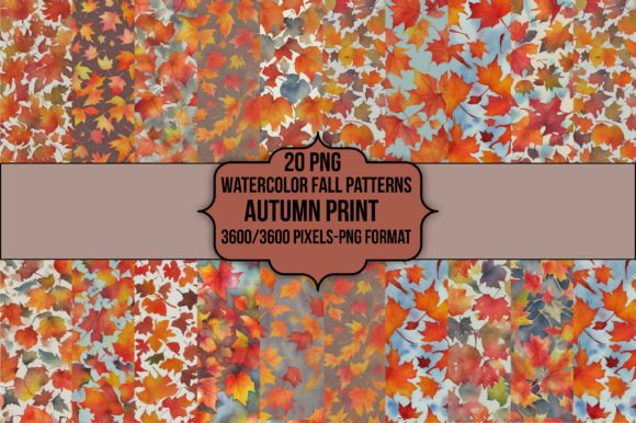 Download Watercolor Fall Patterns Autumn Print - Print Collection