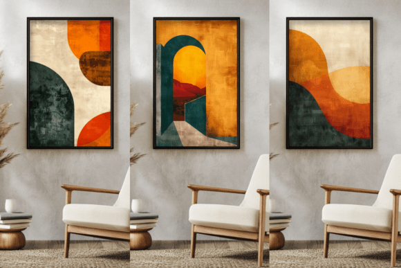Download Mid-Century Abstract Prints Set, Bundle - Print Collection