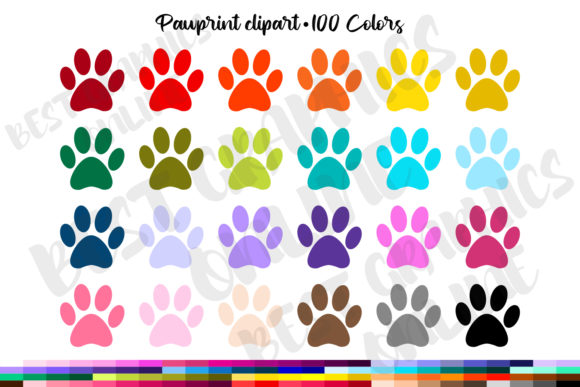 Download Pawprint Clipart Set Dog Cat Paw Prints - Print Collection