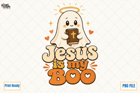 Download Jesus is My Boo Retro Ghost Bible PNG - Premium Resources