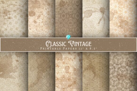 Download Classic Vintage Printable Papers - Print Collection