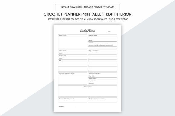 Download Crochet Planner Kdp Printable Interior - Print Collection
