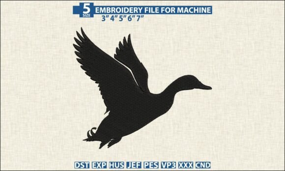 Download Flying Duck DST PES Embroidery Design - Pes embroidery design Collection